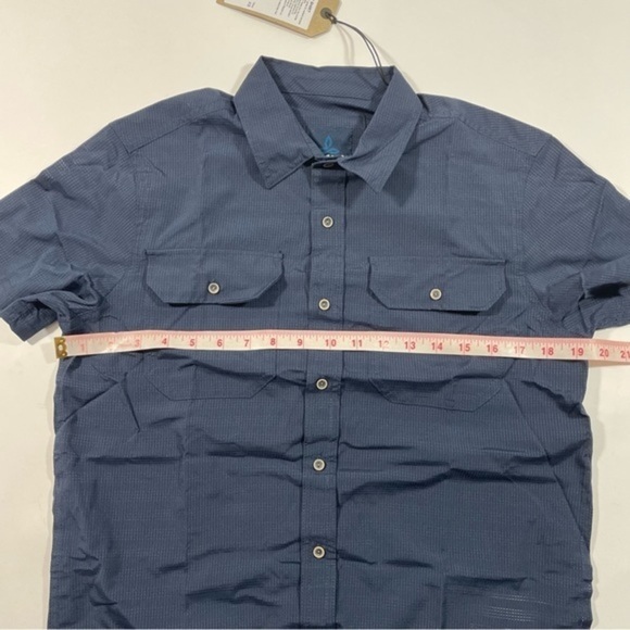 New Prana Mens Nautical Blue Short Sleeve size XS - Picture 5 of 7